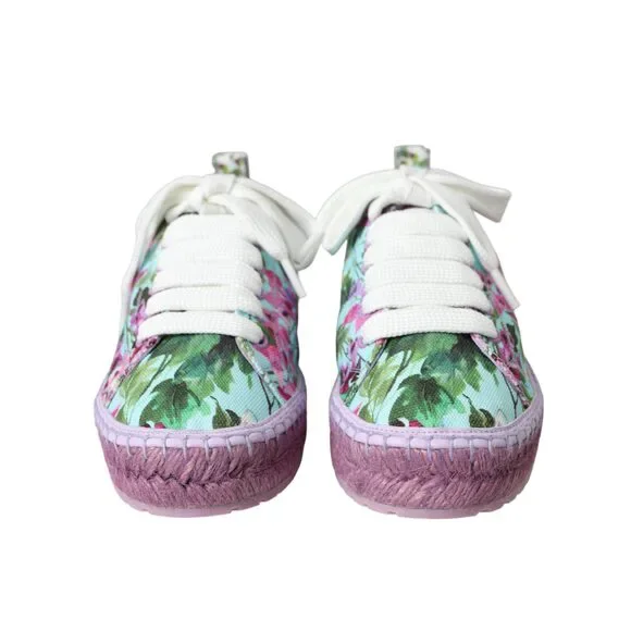 Dolce & Gabbana Multicolor Canvas Floral Espadrilles Sneakers Shoes - Picture 2 of 9